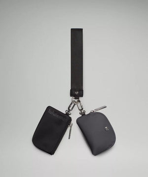 All Black Dual Pouch Wristlet