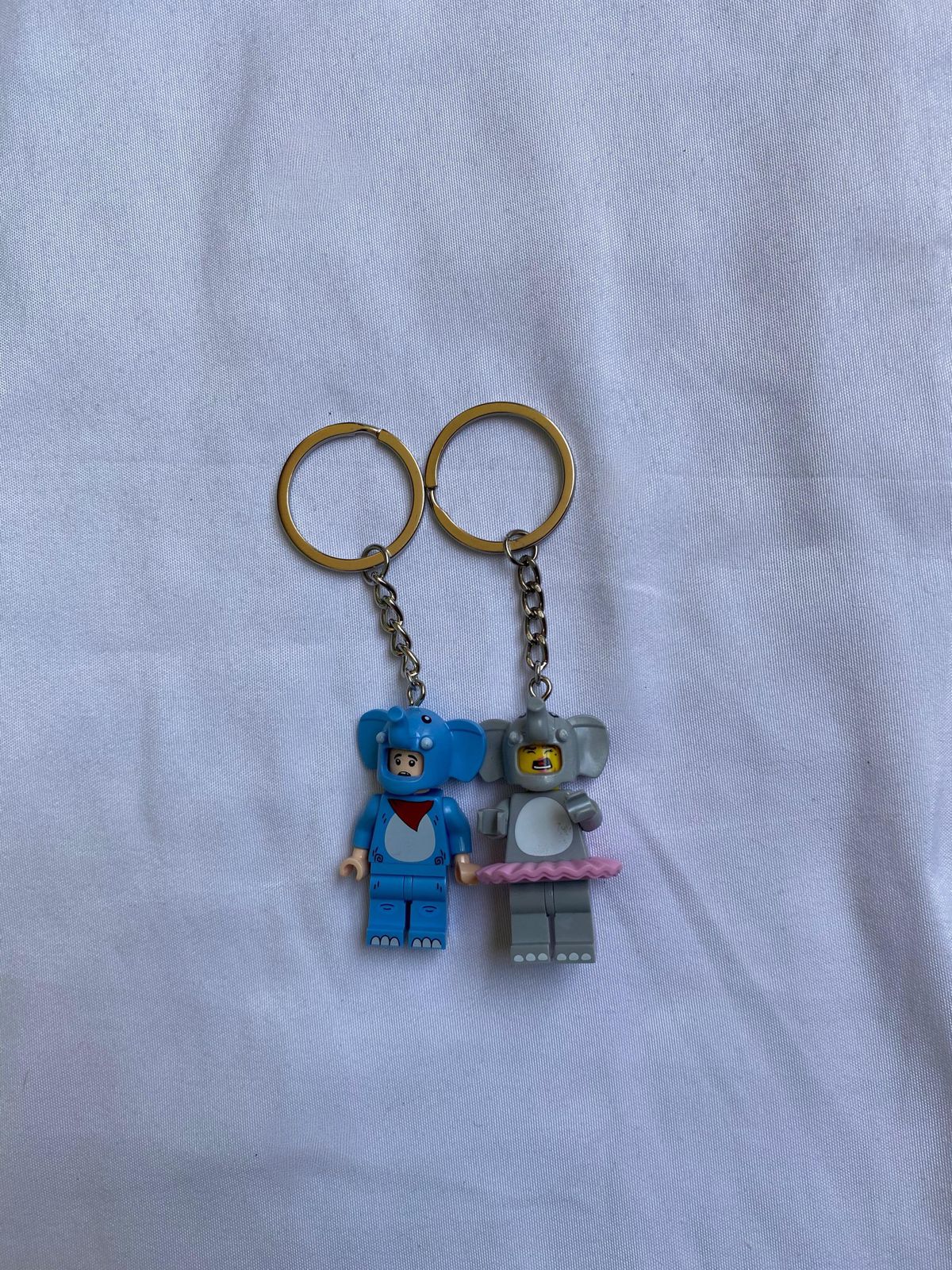 Blue&Gray Elephant Keychains