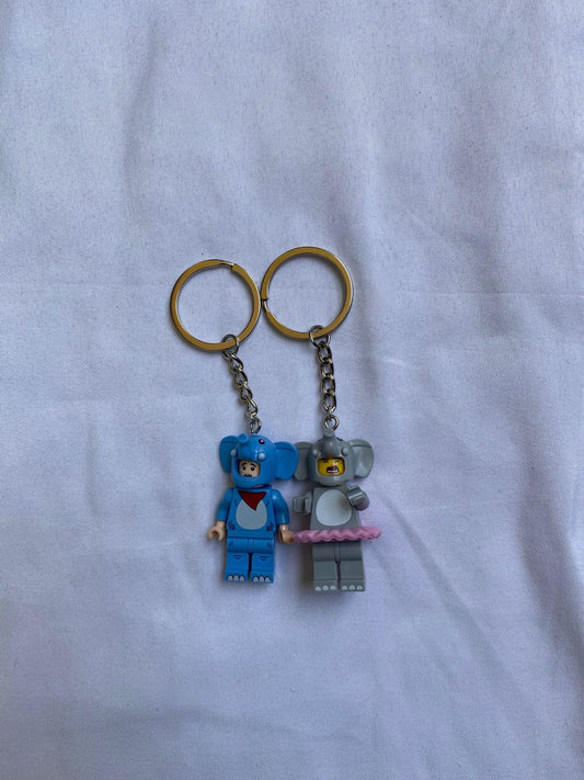 Blue&Gray Elephant Keychains