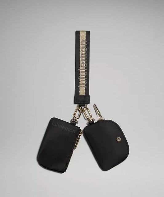 Black in Gold Dual Pouch Wristlet